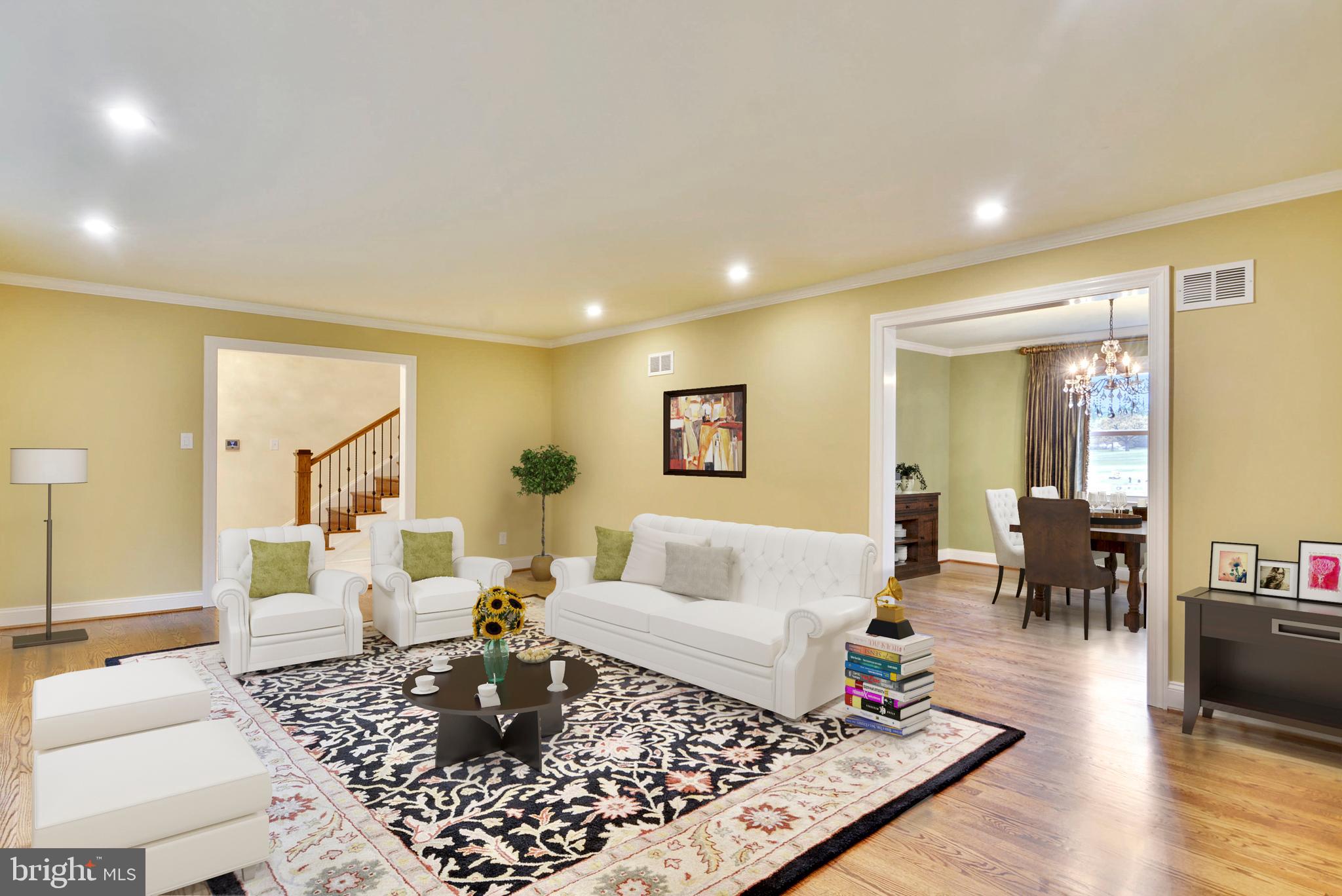 6420 Garnett Drive Chevy Chase, MD 20815 - Photo 7 of 37 Cozy LR w/recessed lighting, hardwoods & fireplace