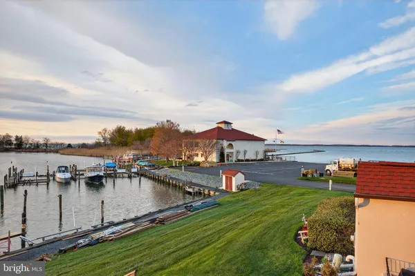 a view of a lake with outdoor space