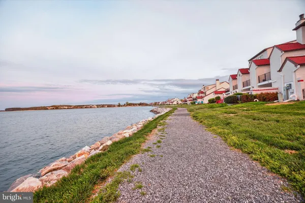 a view of a lake with a houses