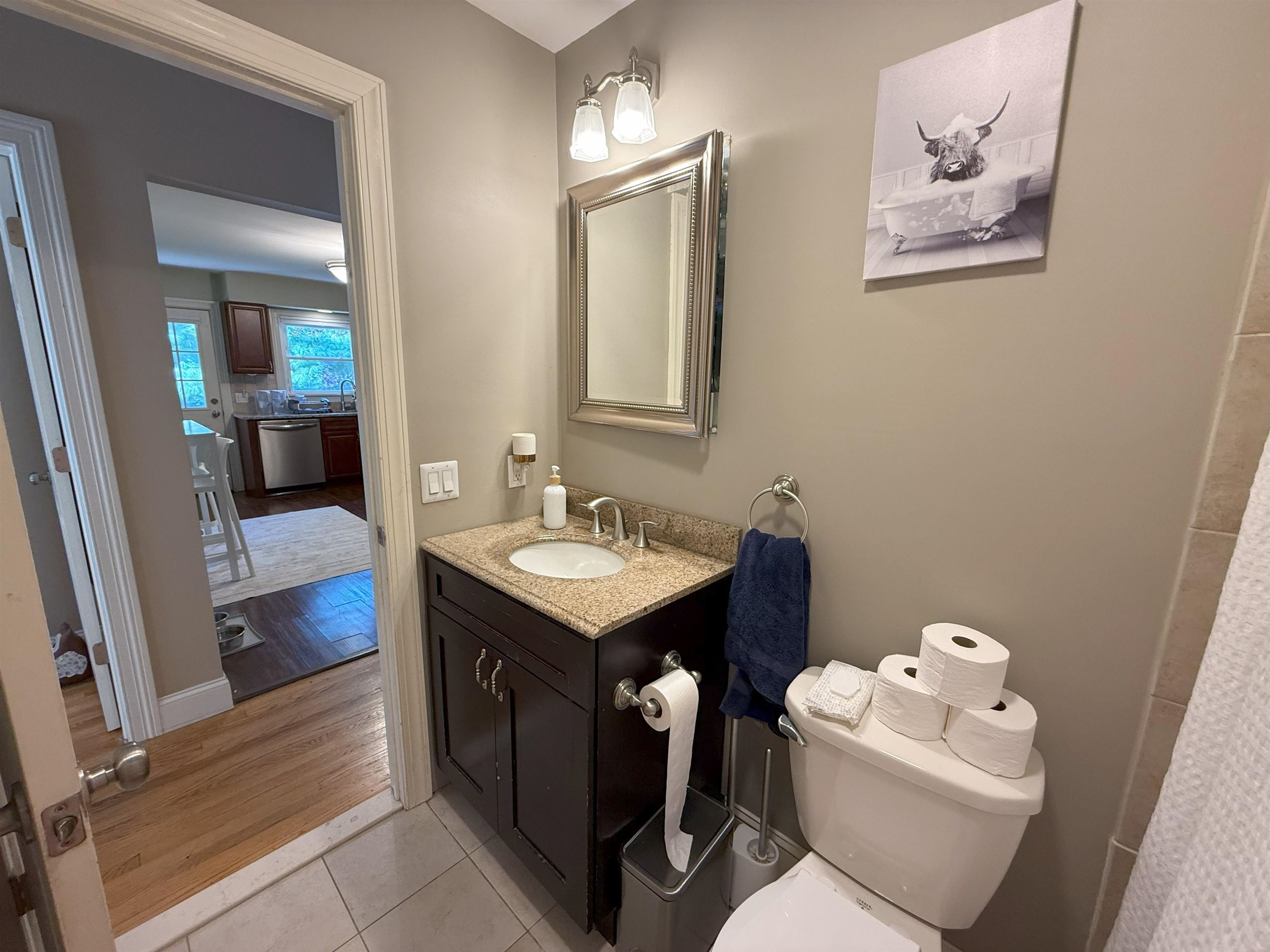 45 Garfield Place, Unit 1 (1ST FLOOR) Ridgewood, NJ 07450 - Photo 15 of 33 a bathroom with a sink vanity and mirror