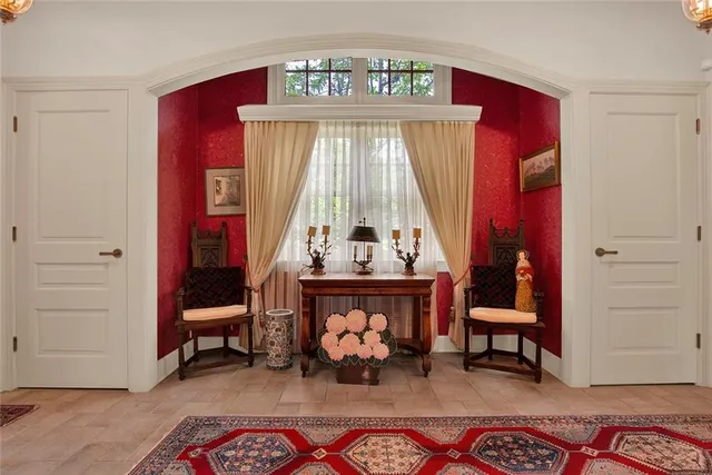 a living room with furniture