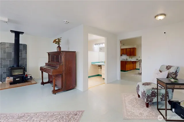 a living room with furniture