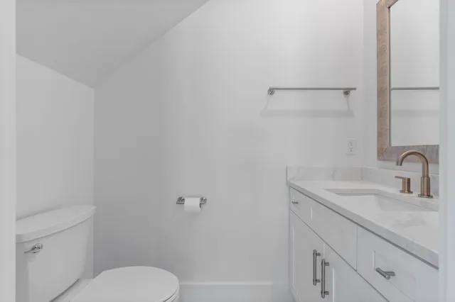 a view of cabinets and window