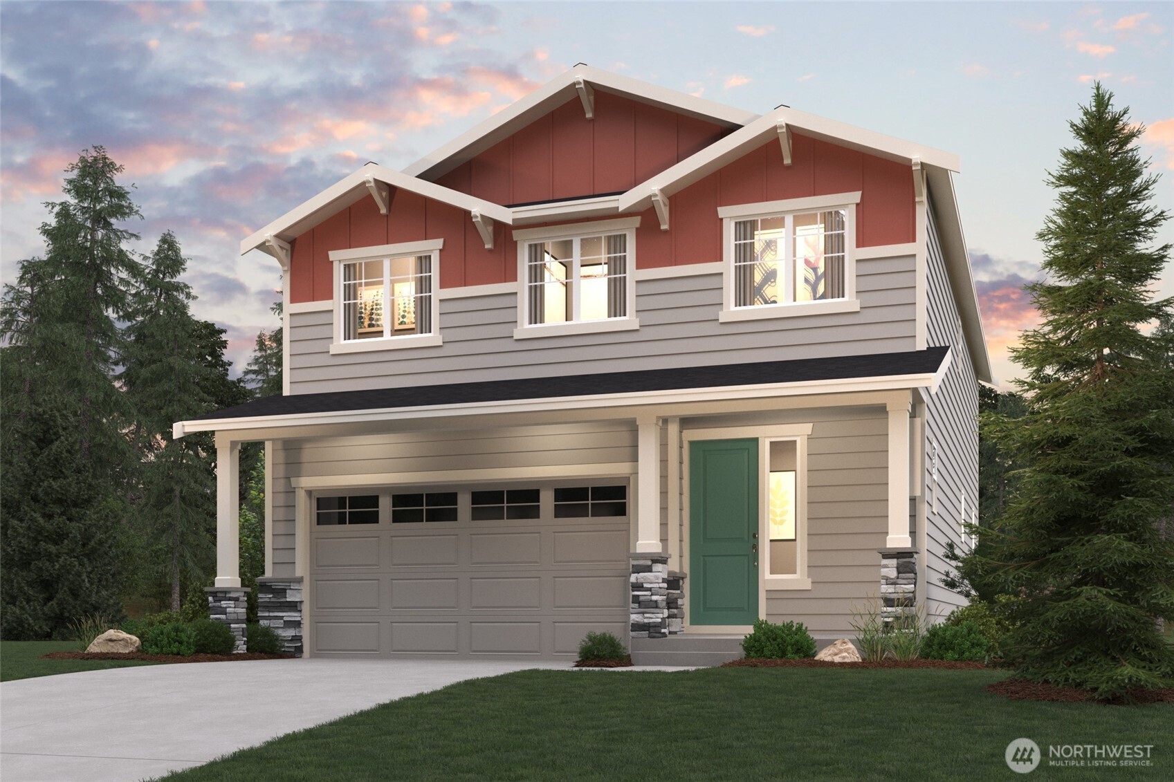 2064 Northeast Norseman Way Poulsbo, WA 98370 - Photo 1 of 28 a front view of a house with a garden and yard