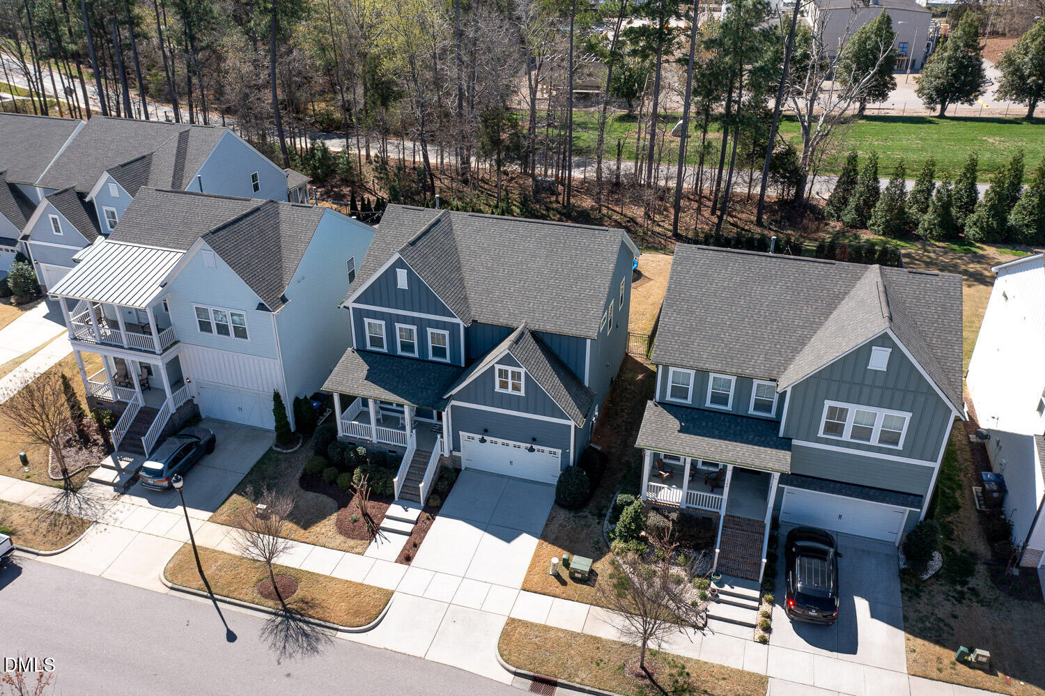 1708 Highpoint Street Wake Forest, NC 27587 - Photo 43 of 63 an aerial view of a house with garden space and outdoor seating
