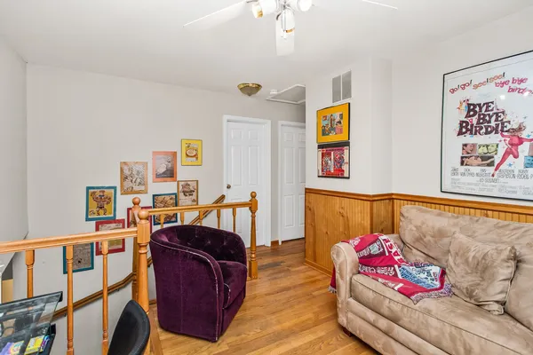 a living room with furniture