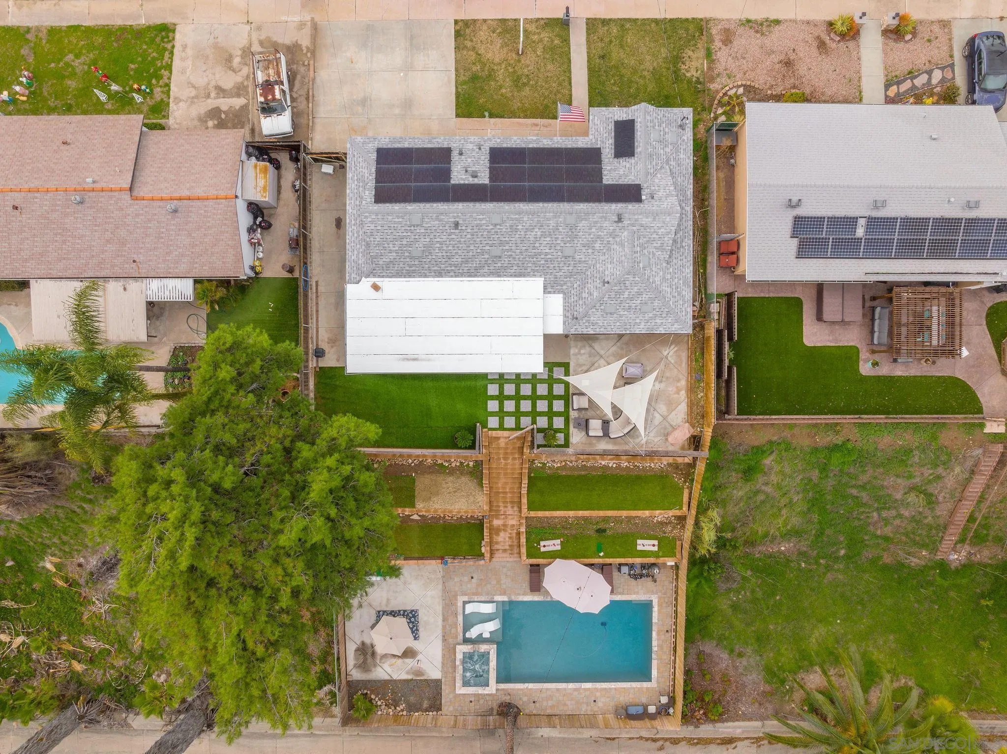 9735 Vomac Road Santee, CA 92071 - Photo 35 of 40 an aerial view of a house with a garden