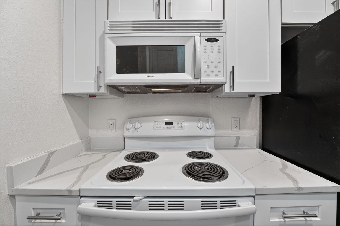 712 Graham Place, Unit 201 Austin, TX 78705 - Photo 8 of 36 a kitchen with a stove and microwave