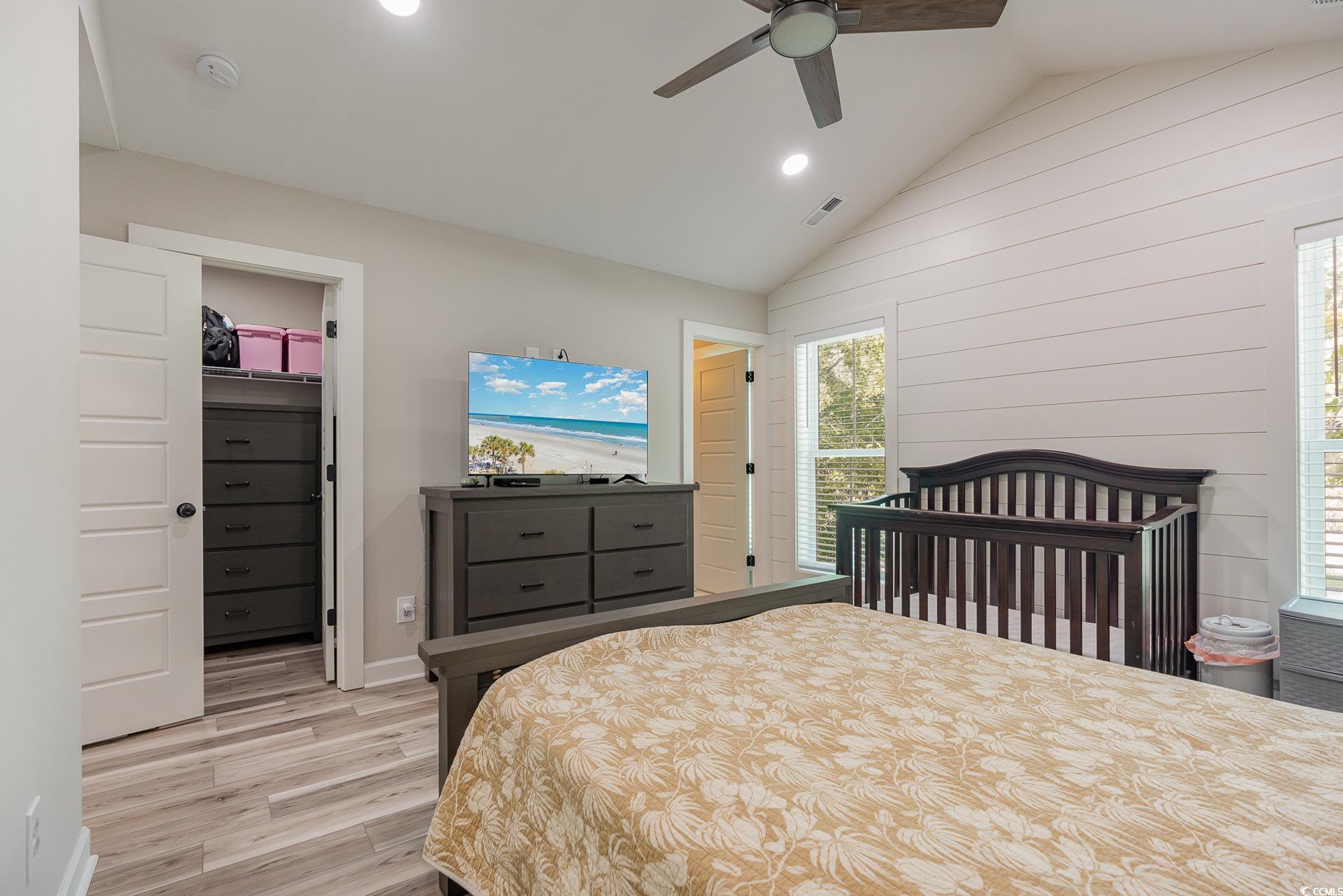 208 Kings Crossing Loop Murrells Inlet, SC 29576 - Photo 14 of 28 Bedroom featuring ceiling fan, light hardwood / wo