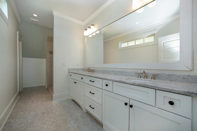 Lot 8 Tresca Place Santa Rosa Beach, FL 32459 - Photo 22 of 43 a bathroom with a granite countertop sink mirror and double