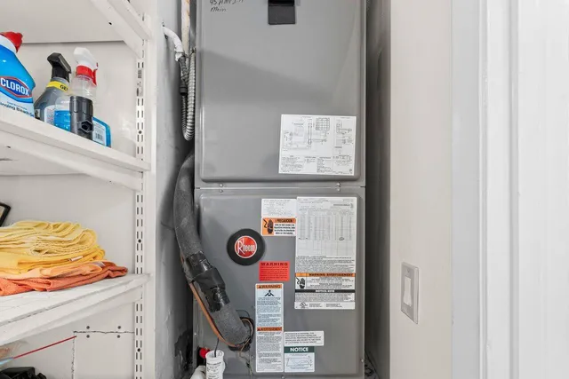 a view of balcony with furniture