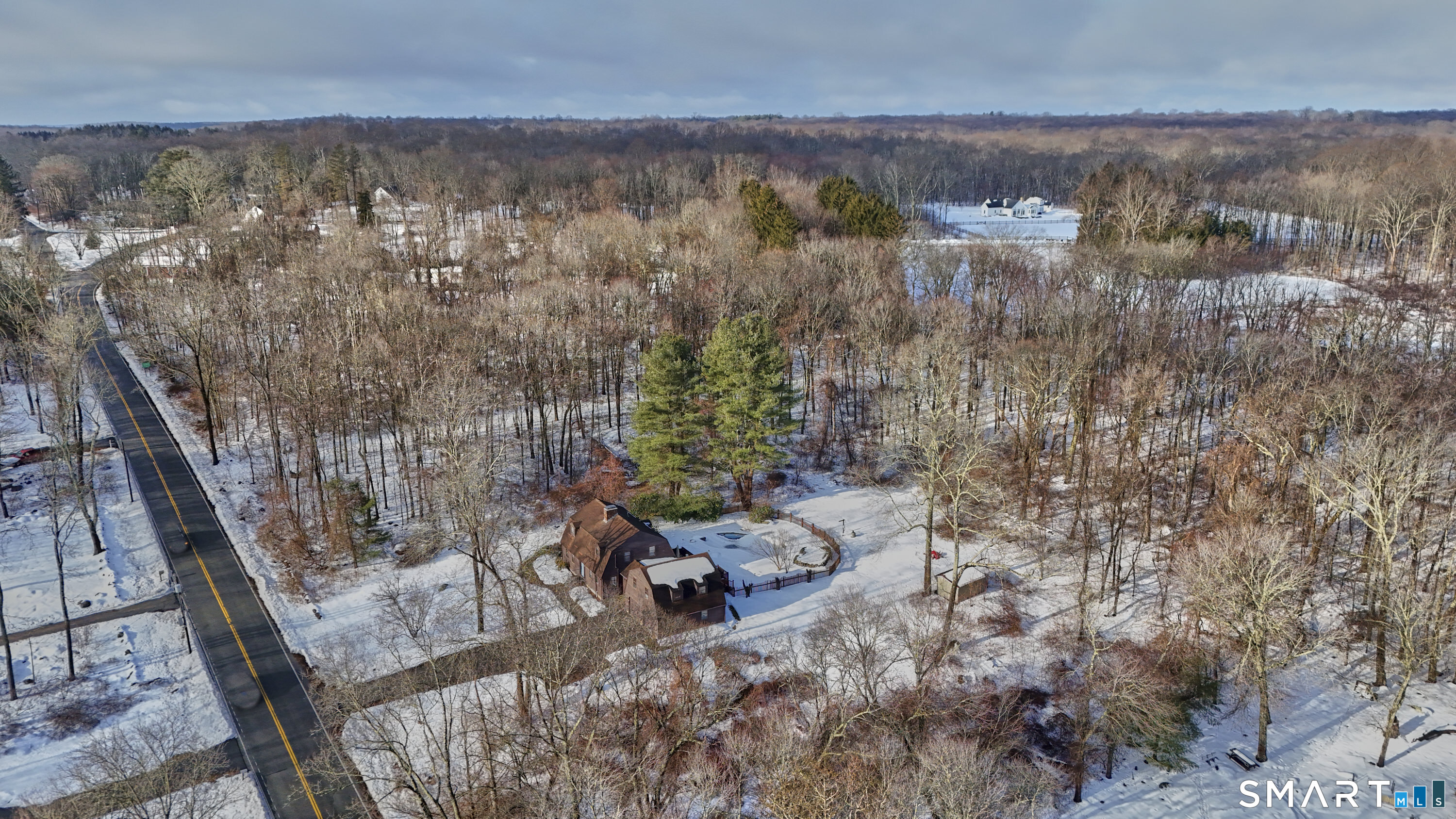 15 Haywardville Road East Haddam, CT 06423 - Photo 3 of 40 Elevated aerial perspective - Natural surroundings and seasonal views - reinforce the property's sense of retreat and privacy.