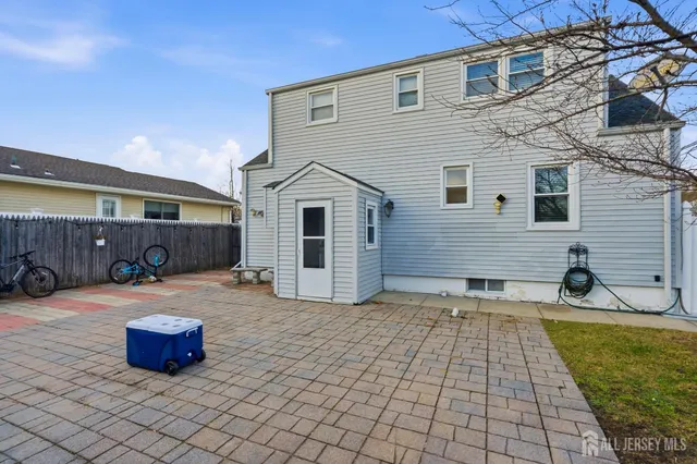 a front view of a house with a patio