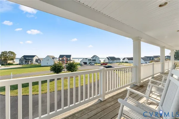 a view of a balcony with city view