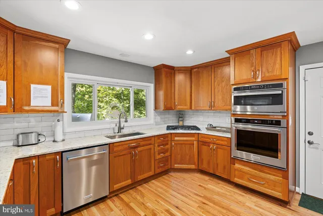 a living room with furniture