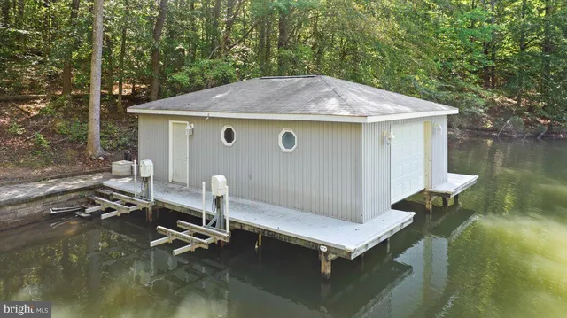 a view of a lake with a mountain in the background
