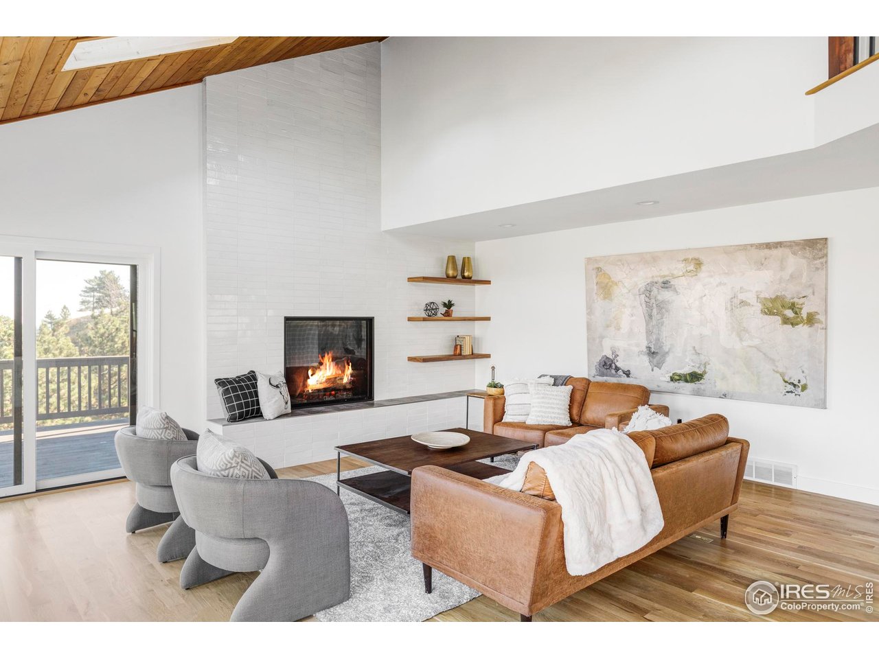 71 Ridge Drive Boulder, CO 80304 - Photo 6 of 42 a living room with furniture and a fireplace