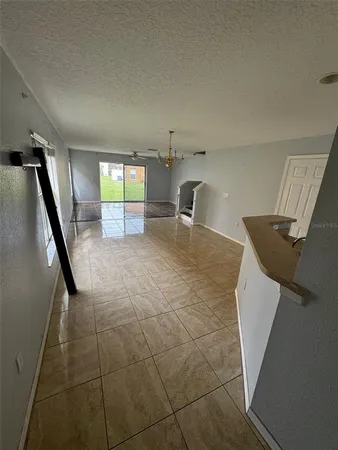 a view of a furniture in a room