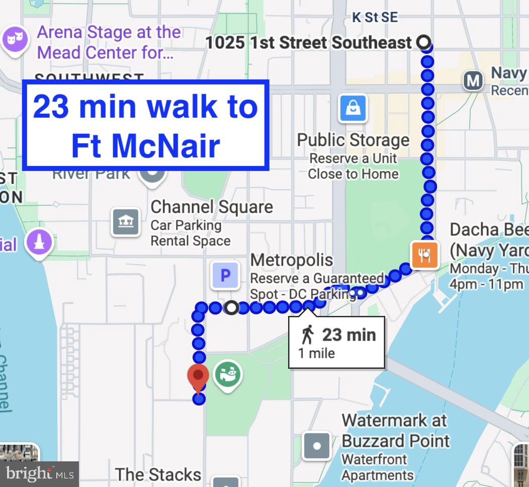 1025 First Street Southeast, Unit 614 Washington, DC 20003 - Photo 52 of 54 23 min walk to Ft McNair