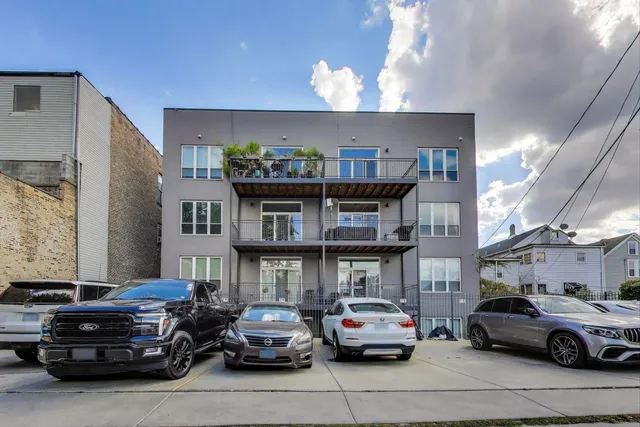 a car parked in front of a building