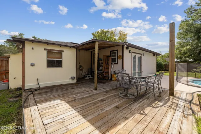 a view of a house with a patio