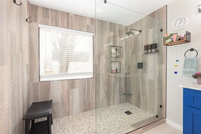 a bathroom with a shower