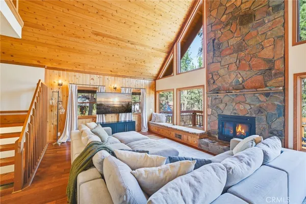 a living room with furniture