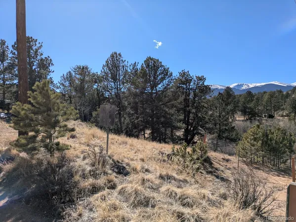 a view of a covered with snow in the background