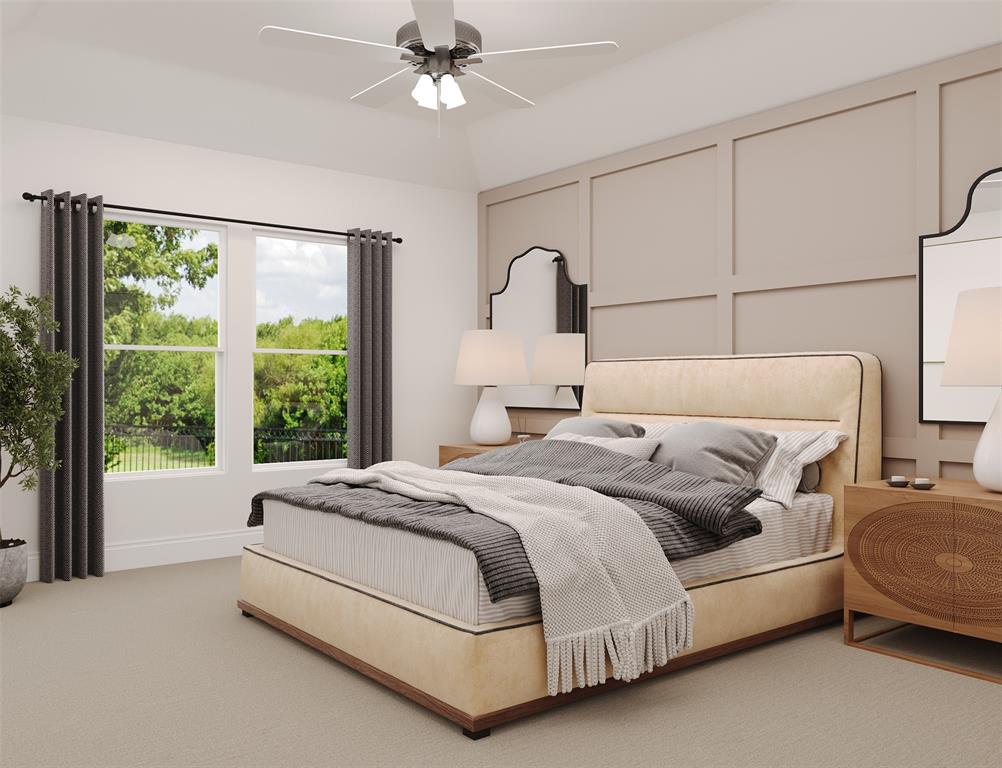 9009 Saratoga Street Pilot Point, TX 76258 - Photo 4 of 6 a bedroom with a bed lamp and a large window