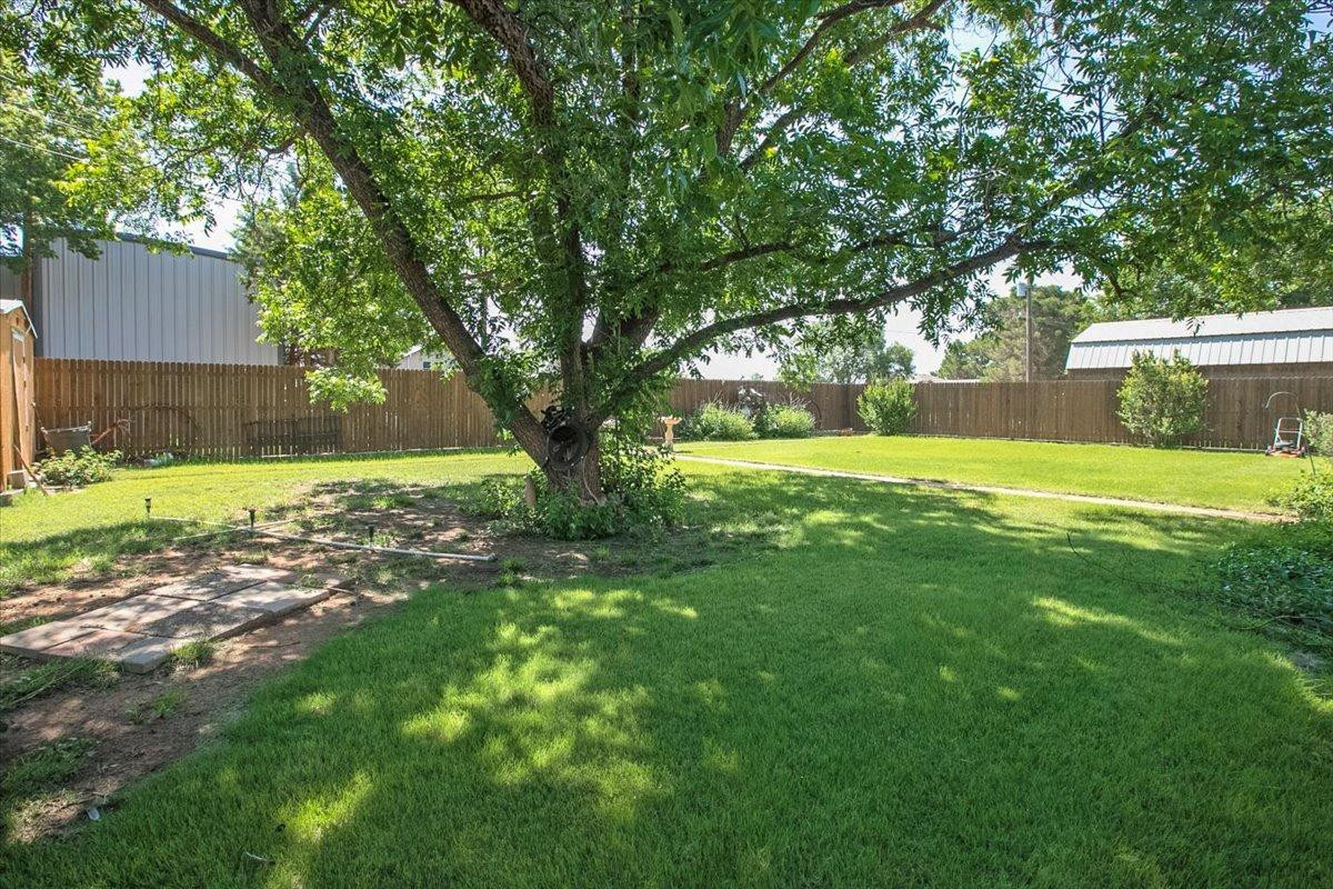 205 Smith Avenue New Home, TX 79381 - Photo 24 of 27 a view of a backyard with large trees