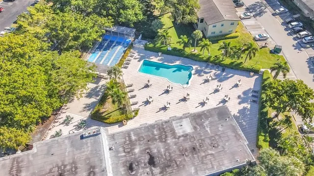 a view of a yard with plants