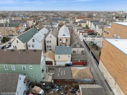 an aerial view of a house