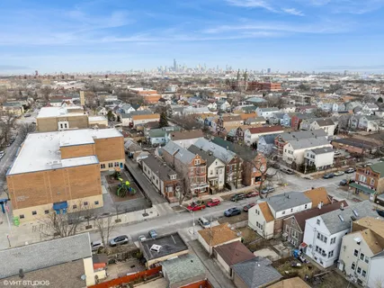 an aerial view of a city