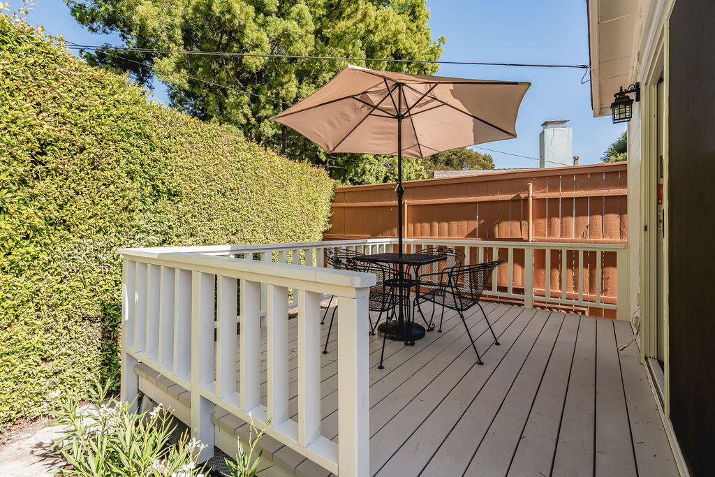 2605 Bath Street Santa Barbara, CA 93105 - Photo 6 of 20 a view of balcony with wooden floor and umbrella