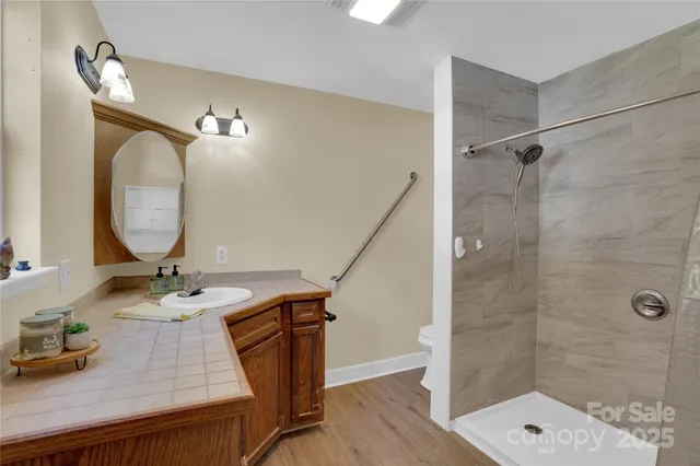 a bathroom with a shower