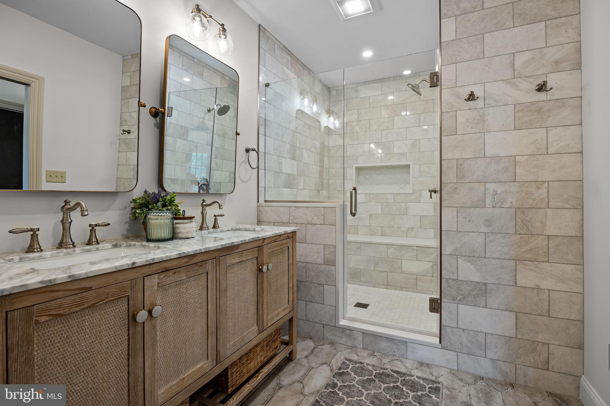 274 Pineville Road Newtown, PA 18940 - Photo 80 of 108 a bathroom with a shower sink and mirror
