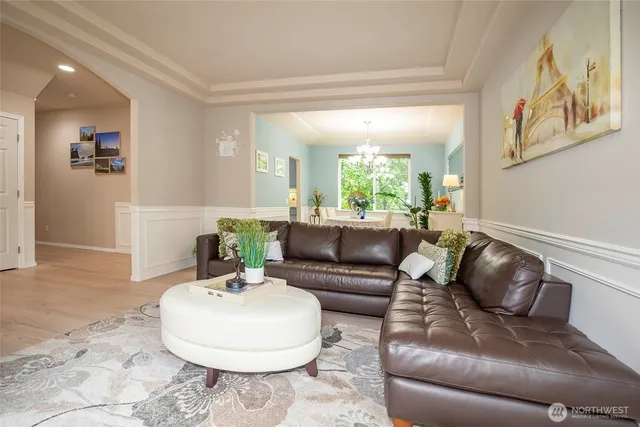 a living room with furniture and a couch