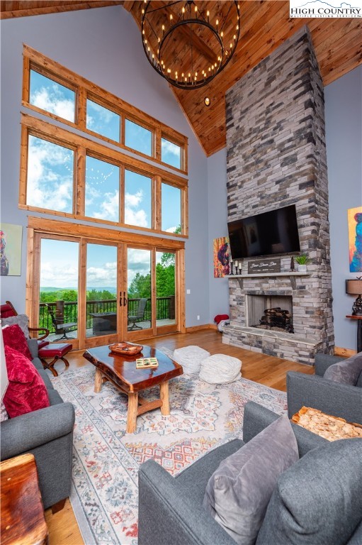 165 Eagle Pass Banner Elk, NC 28604 - Photo 16 of 41 a outdoor living space with patio furniture and a fireplace