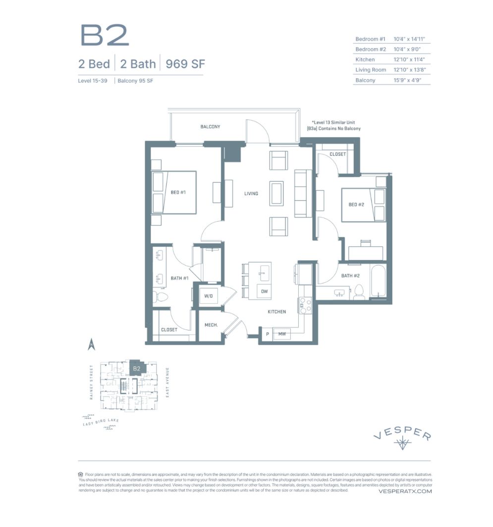 84 East Avenue, Unit 2003 Austin, TX 78701 - Photo 29 of 29 B2 Floor plan