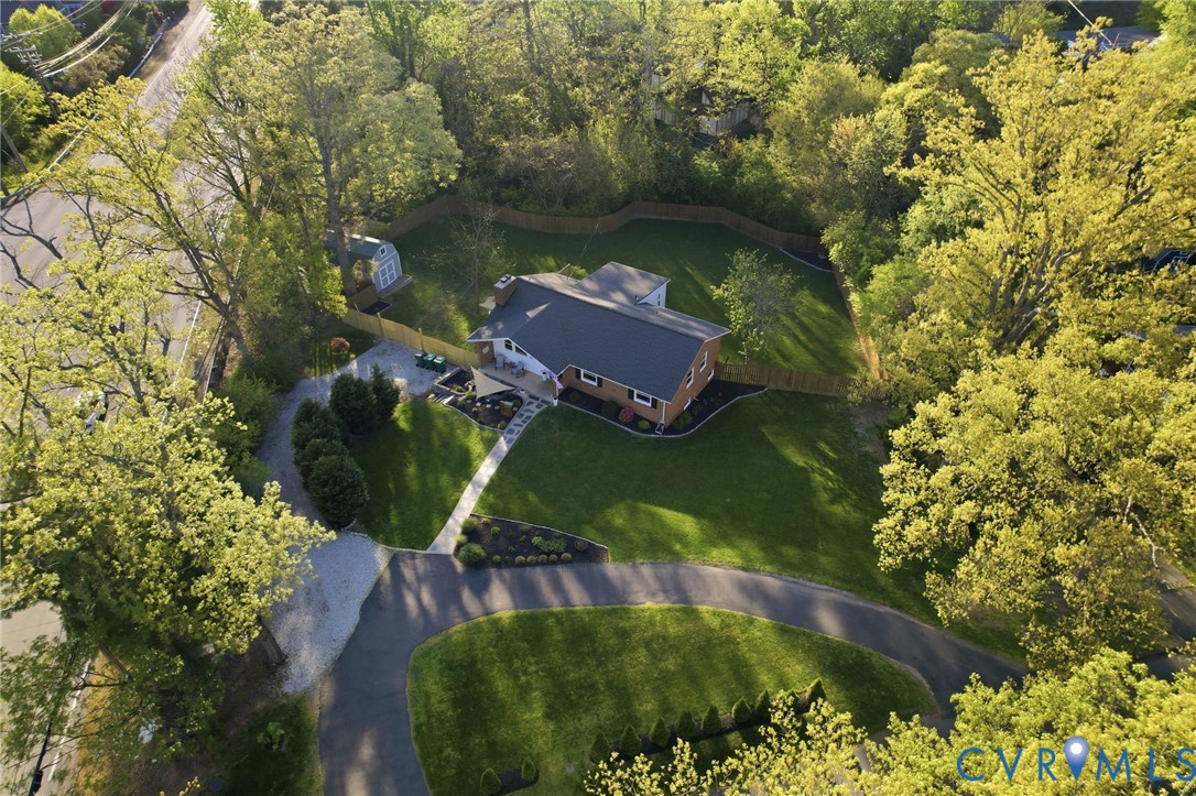 1100 Hollins Road Henrico, VA 23229 - Photo 4 of 38 an aerial view of a house with a yard basket ball court and outdoor seating