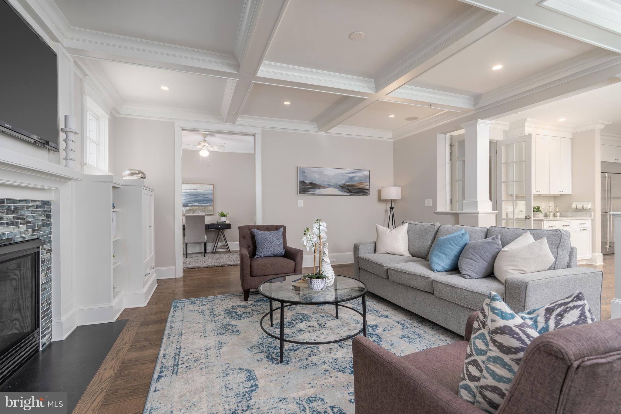 4310 Chestnut Street Bethesda, MD 20814 - Photo 15 of 50 Spacious family room with coffered ceiling