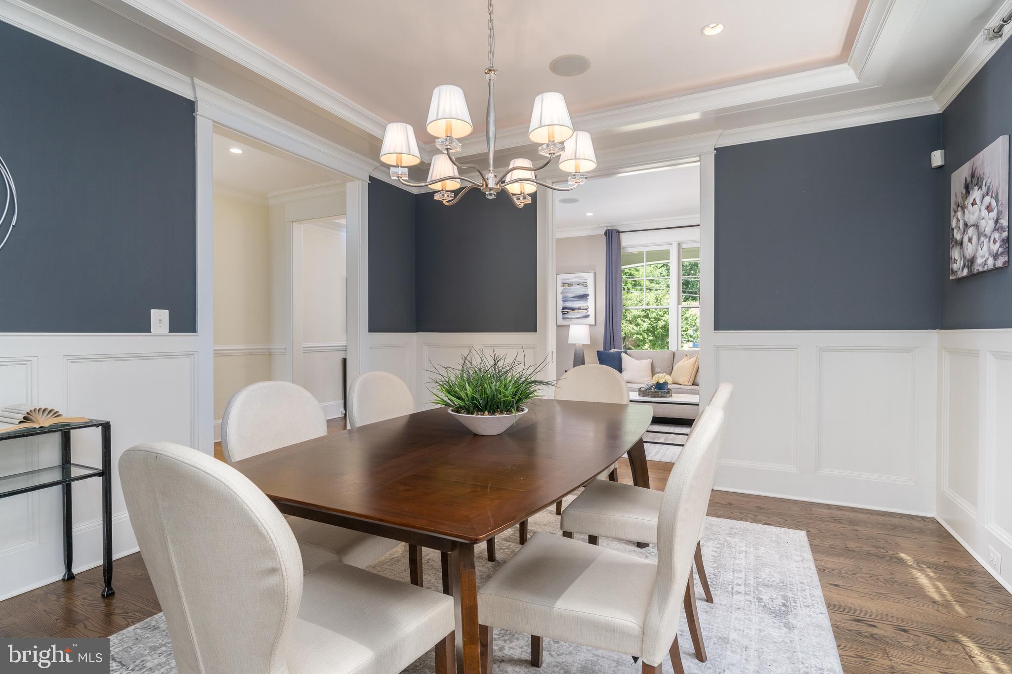 4310 Chestnut Street Bethesda, MD 20814 - Photo 7 of 50 Dining room with wainscot and coffered ceiling