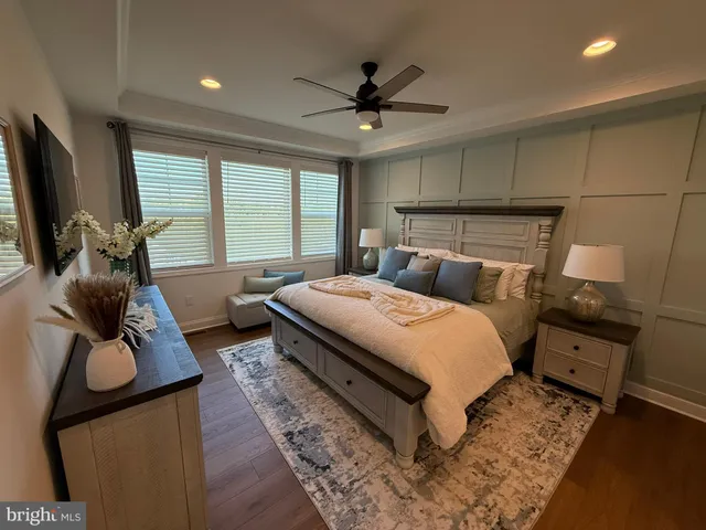 a bed room with a bed and a couch