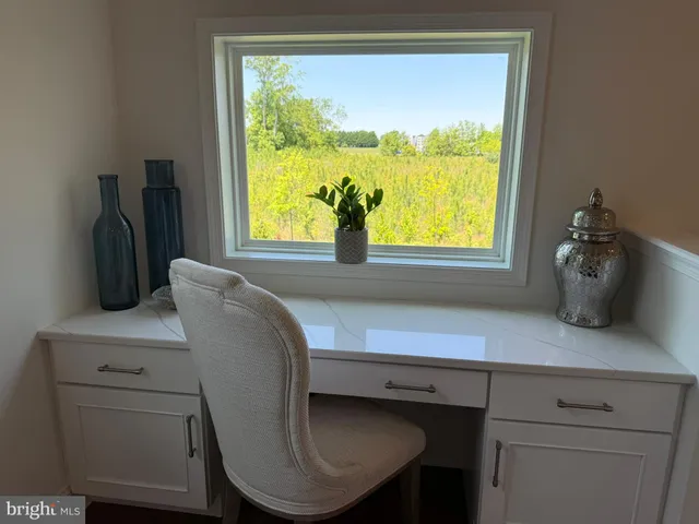 a room with a window and a potted plant