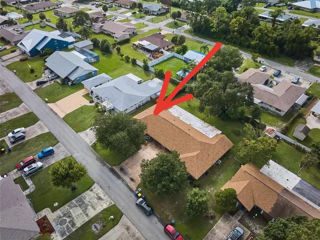 an aerial view of multiple house