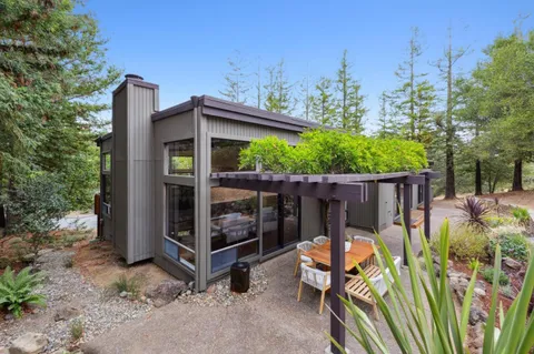a view of an outdoor space with seating
