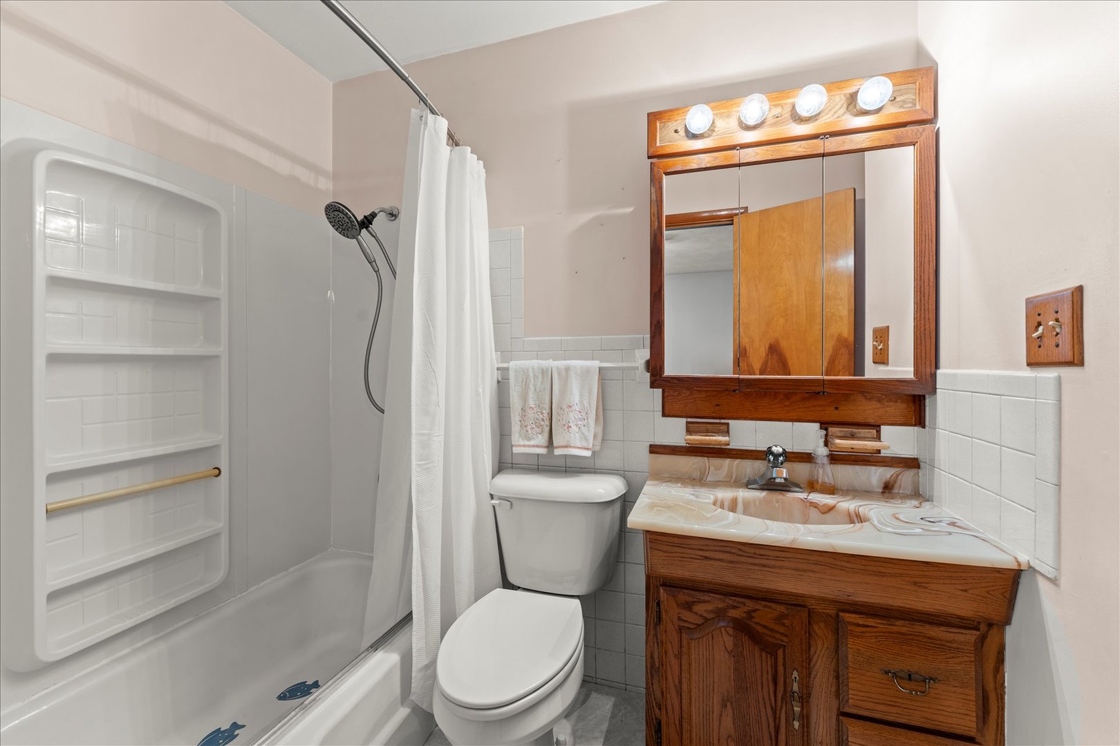 708 Jackson Street Monticello, IL 61856 - Photo 19 of 28 a bathroom with a toilet a sink and a mirror