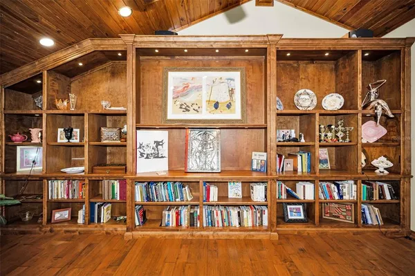 a view of a room with a window