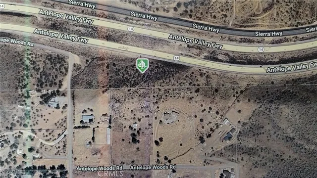 a view of a dry yard with lots of bushes