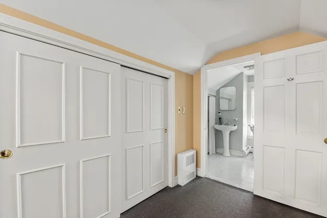 a view of a livingroom with wooden floor